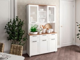 Буфет Катерини (дуб бельмунд/белое дерево) в Верх-Туле - verh-tula.mebel-nsk.ru | фото