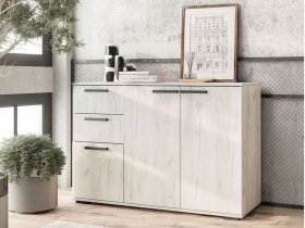 Комод Стандарт-3 NEW (дуб крафт белый) в Верх-Туле - verh-tula.mebel-nsk.ru | фото