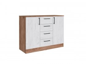 Комод Вегас (дуб крафт табачный/дуб крафт белый) в Верх-Туле - verh-tula.mebel-nsk.ru | фото