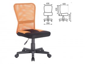 Кресло компактное BRABIX Smart MG-313, без подлокотников, комбинированное, черное/оранжевое в Верх-Туле - verh-tula.mebel-nsk.ru | фото