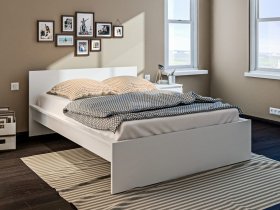Кровать двуспальная 1,4м Леон СБ-3368 (белый) в Верх-Туле - verh-tula.mebel-nsk.ru | фото