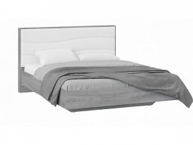 Кровать двуспальная 1,6 м «Миранда» Тип 1 (Дуб Гамильтон/Белый глянец) в Верх-Туле - verh-tula.mebel-nsk.ru | фото