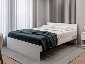 Кровать двуспальная 1,6м Бруклин СБ-3354 (белый) в Верх-Туле - verh-tula.mebel-nsk.ru | фото