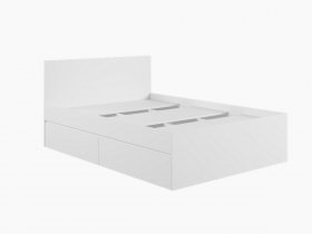 Кровать двуспальная с ящиками 1,4м Мадера-М1400 (белый) в Верх-Туле - verh-tula.mebel-nsk.ru | фото