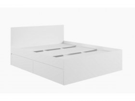 Кровать двуспальная с ящиками 1,6м Мадера-М1600 (белый) в Верх-Туле - verh-tula.mebel-nsk.ru | фото