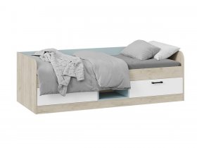 Кровать комбинированная «Оливер» Тип 1 401.003.000 (дуб крафт серый/белый/серо-голубой) в Верх-Туле - verh-tula.mebel-nsk.ru | фото