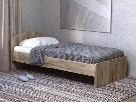 Кровать односпальная 80 с низкой спинкой (дуб крафт серый) в Верх-Туле - verh-tula.mebel-nsk.ru | фото