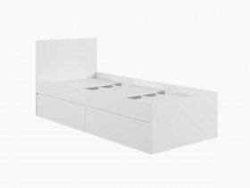 Кровать односпальная с ящиками 0,9м Мадера-М900 (белый) в Верх-Туле - verh-tula.mebel-nsk.ru | фото