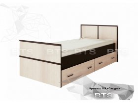 Кровать односпальная с ящиками 0,9м Сакура (BTS) в Верх-Туле - verh-tula.mebel-nsk.ru | фото