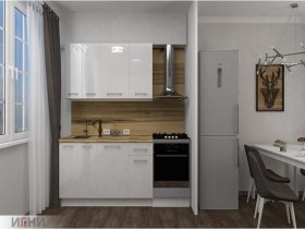 Кухонный гарнитур МДФ Выгодно и точка 1,5 м (белый глянец) в Верх-Туле - verh-tula.mebel-nsk.ru | фото