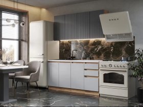 Кухонный гарнитур Ника 1,6 м (графит/серый софт) в Верх-Туле - verh-tula.mebel-nsk.ru | фото