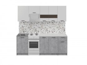 Кухонный гарнитур Розалия 1,7 м (белый/цемент) в Верх-Туле - verh-tula.mebel-nsk.ru | фото