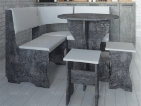 Кухонный уголок Лотос  (цемент темный к/з White) в Верх-Туле - verh-tula.mebel-nsk.ru | фото