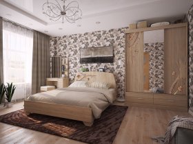 Модульная спальня Виктория-1 (дуб сонома) в Верх-Туле - verh-tula.mebel-nsk.ru | фото