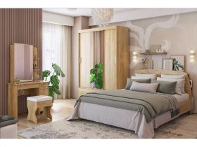 Модульная спальня Виктория-1 (дуб крафт золотой) в Верх-Туле - verh-tula.mebel-nsk.ru | фото