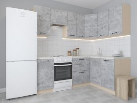 Модульная угловая кухня 1,4м*2,1м Лада (цемент) в Верх-Туле - verh-tula.mebel-nsk.ru | фото