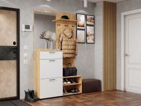 Прихожая Монтана (дуб крафт золотой/белый) в Верх-Туле - verh-tula.mebel-nsk.ru | фото