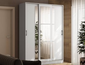 Шкаф-купе 1,6м «Стиль-2» (белый) в Верх-Туле - verh-tula.mebel-nsk.ru | фото