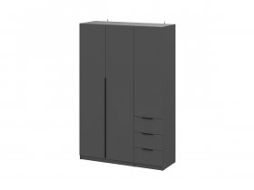 Шкаф трехстворчатый с ящиками ШК-22 (графит) в Верх-Туле - verh-tula.mebel-nsk.ru | фото