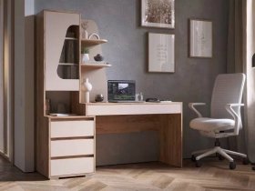 Стол компьютерный Пифагор (дуб вотан/кашемир) в Верх-Туле - verh-tula.mebel-nsk.ru | фото