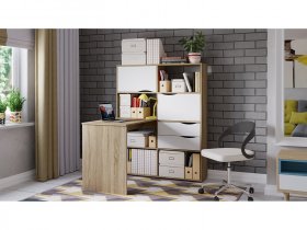 Стол письменный тип 7 (дуб сонома/белый ясень) в Верх-Туле - verh-tula.mebel-nsk.ru | фото