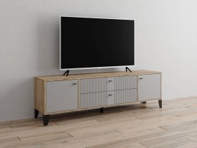 Тумба под ТВ Парус-10 (дуб крафт серый/серый) в Верх-Туле - verh-tula.mebel-nsk.ru | фото