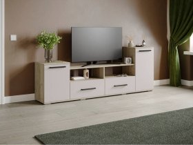 Тумба под ТВ Парус-2 (дуб крафт серый/кашемир) в Верх-Туле - verh-tula.mebel-nsk.ru | фото